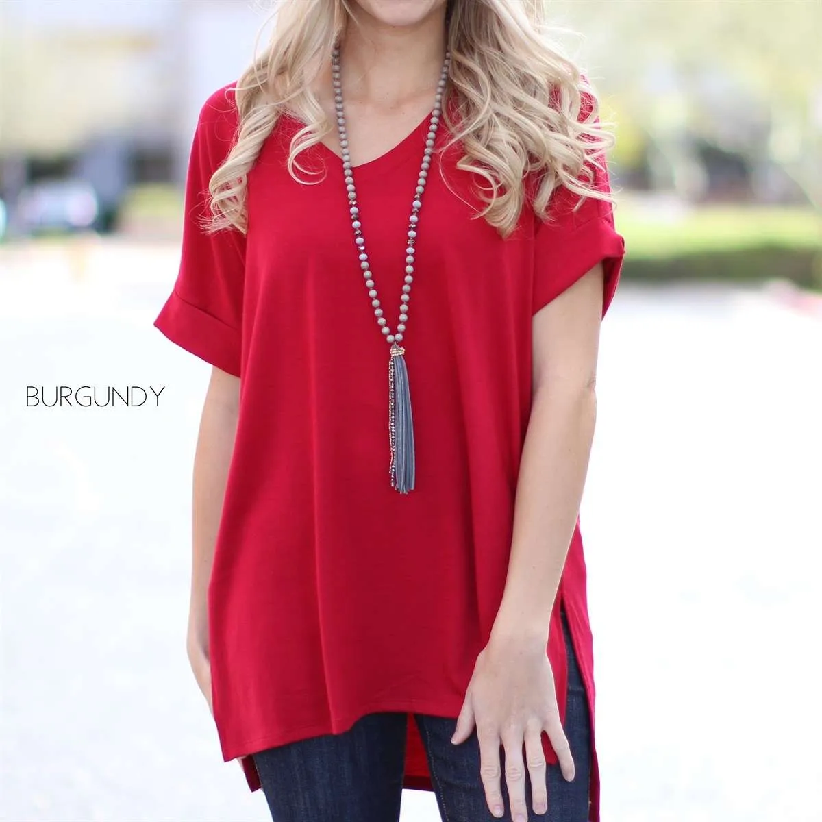 Cuff Sleeve Tunic Tee | S-M