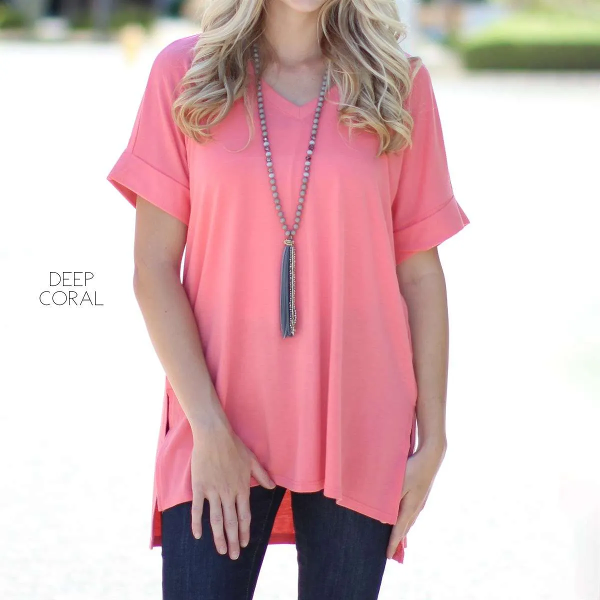 Cuff Sleeve Tunic Tee | S-M