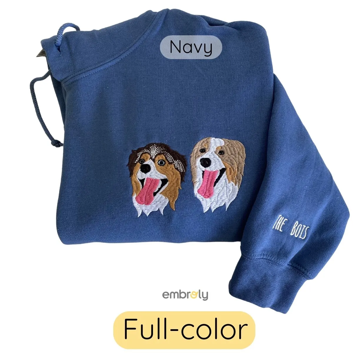 Custom Embroidered Sweatshirt with Dog Face Varsity from Photo, Gift for Dog Lovers