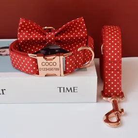 Dapper Pet: Polka Dot Pet Walking Accessories - Royal Red