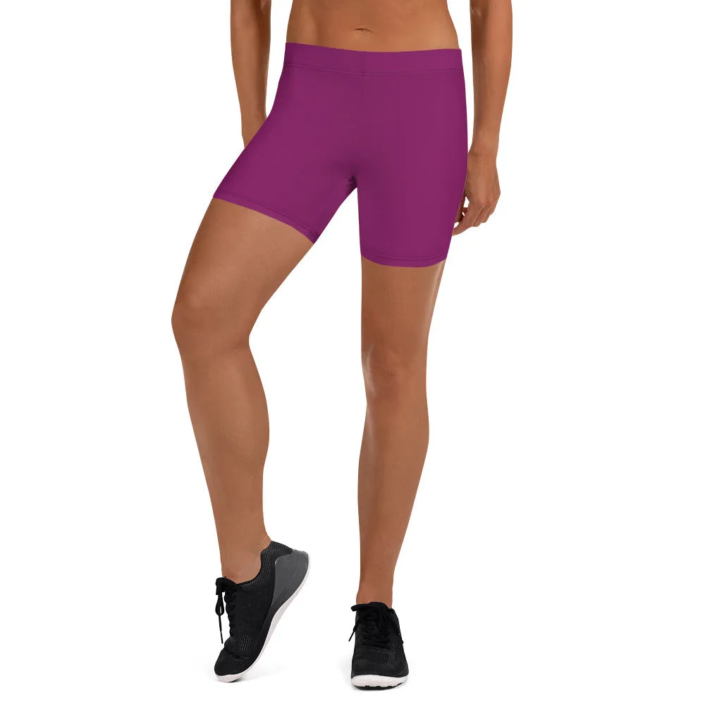 Dark Purple Women's Best Shorts, Dark Purple Gym Tights For Ladies-Made in USA/EU/MX