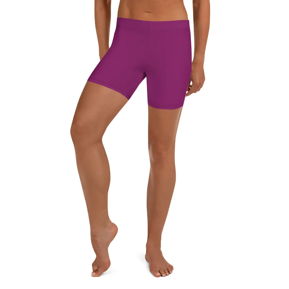 Dark Purple Women's Best Shorts, Dark Purple Gym Tights For Ladies-Made in USA/EU/MX