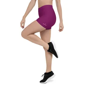 Dark Purple Women's Best Shorts, Dark Purple Gym Tights For Ladies-Made in USA/EU/MX