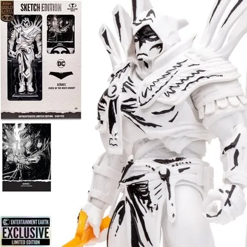 DC Multiverse Azrael Curse of the White Knight Sketch Gold Label 7-Inch Action Figure - Entertainment Earth Exclusive