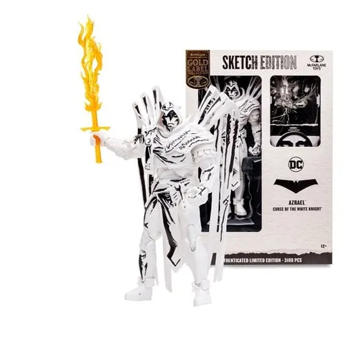 DC Multiverse Azrael Curse of the White Knight Sketch Gold Label 7-Inch Action Figure - Entertainment Earth Exclusive