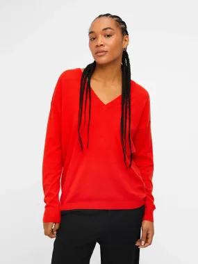 ELEANA V-NECK JUMPER (CHERRY TOMATO)