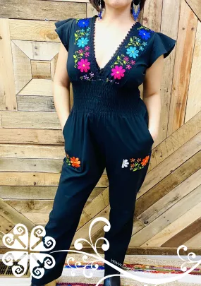 Embroider Mariposa Palazzo - Jumpsuit