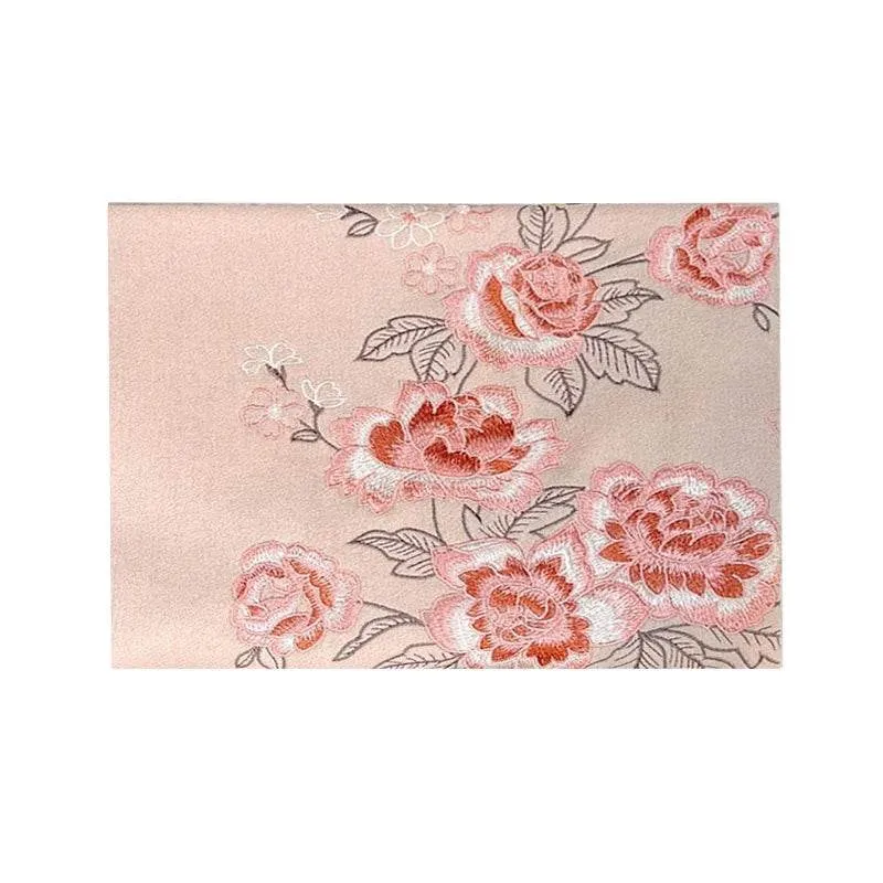 Embroidery 100% Pure Cashmere Scarf Pink Lotus 200x60 cm