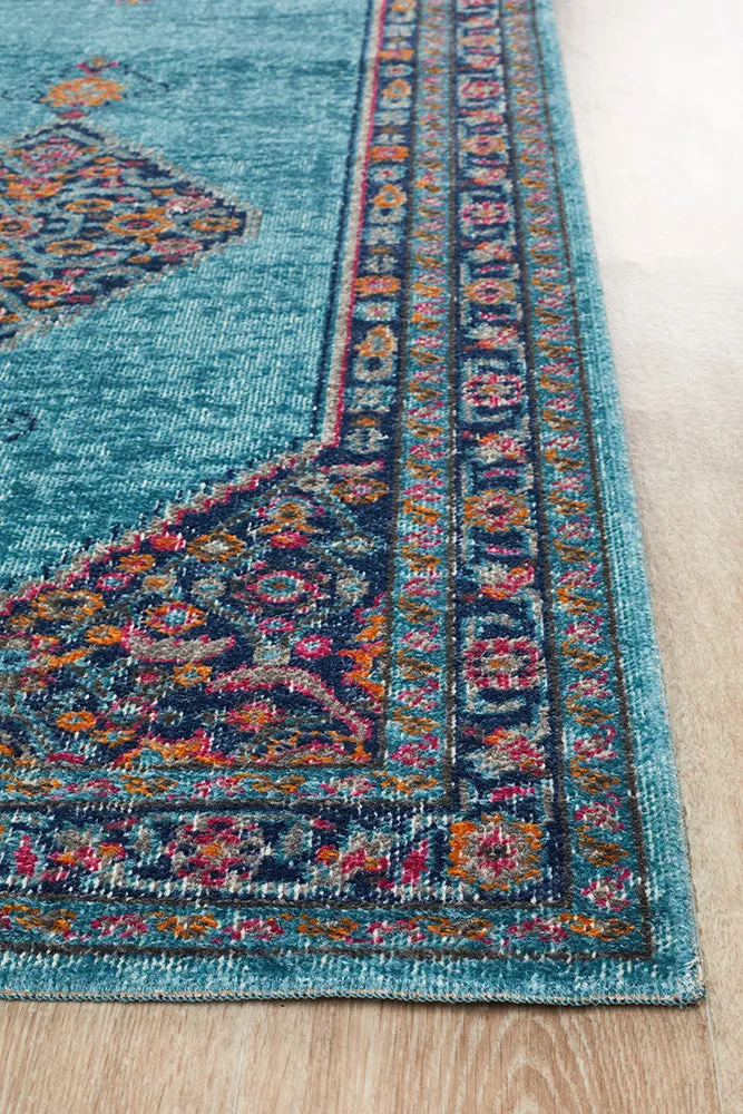 Eternal Whisper Diamond Blue Runner Rug