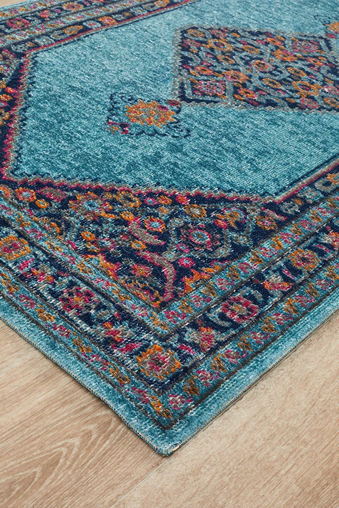 Eternal Whisper Diamond Blue Runner Rug