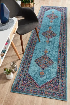 Eternal Whisper Diamond Blue Runner Rug