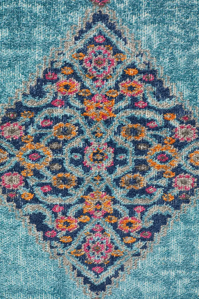 Eternal Whisper Diamond Blue Runner Rug