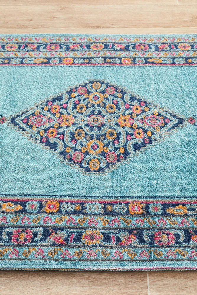 Eternal Whisper Diamond Blue Runner Rug