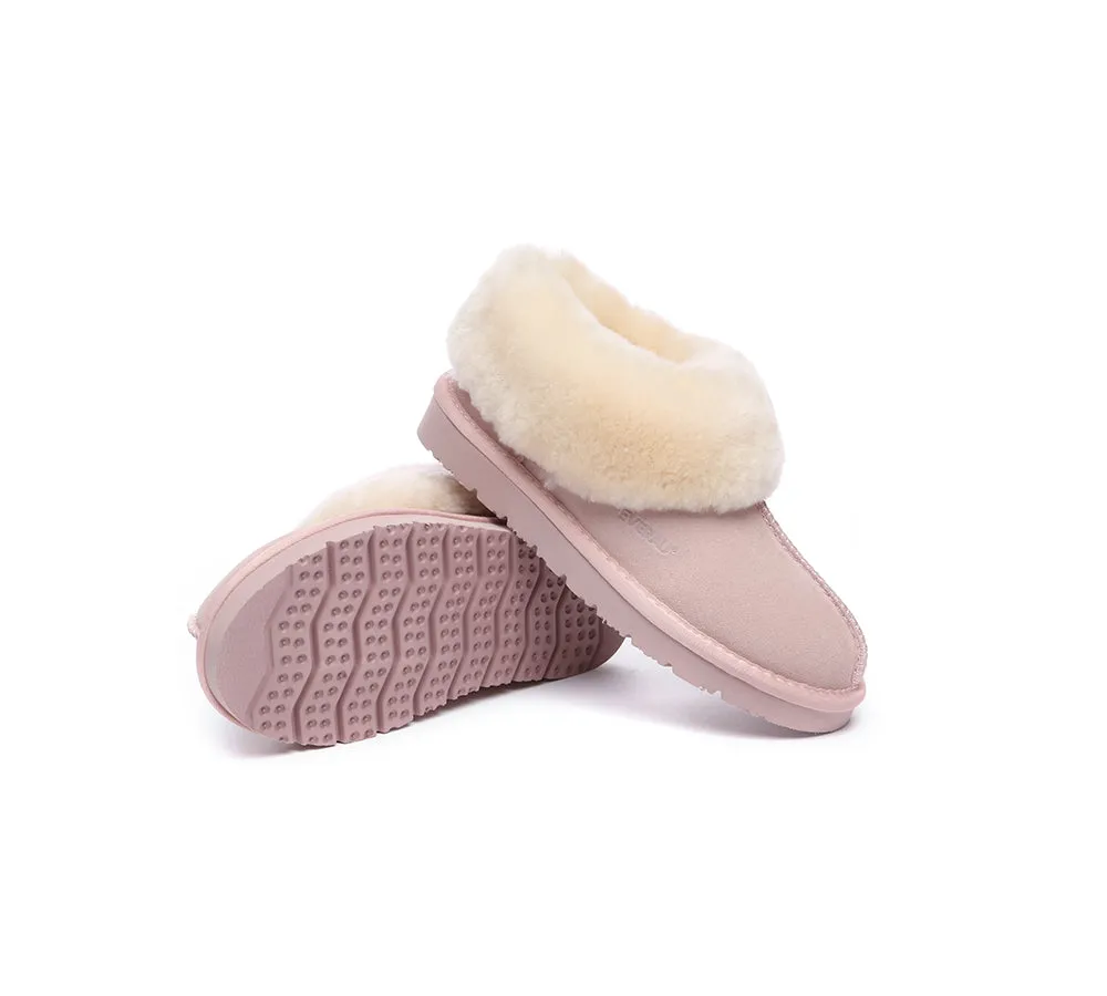 EVERAU® UGG Slippers Sheepskin Wool Suede Ankle Homey