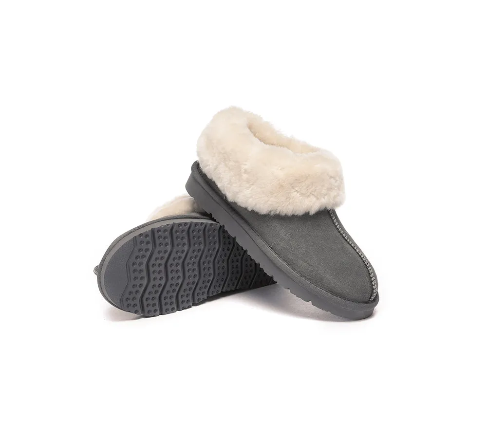 EVERAU® UGG Slippers Sheepskin Wool Suede Ankle Homey