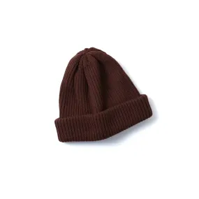 Extra Fine Merino Roll Up Beanie - Brown