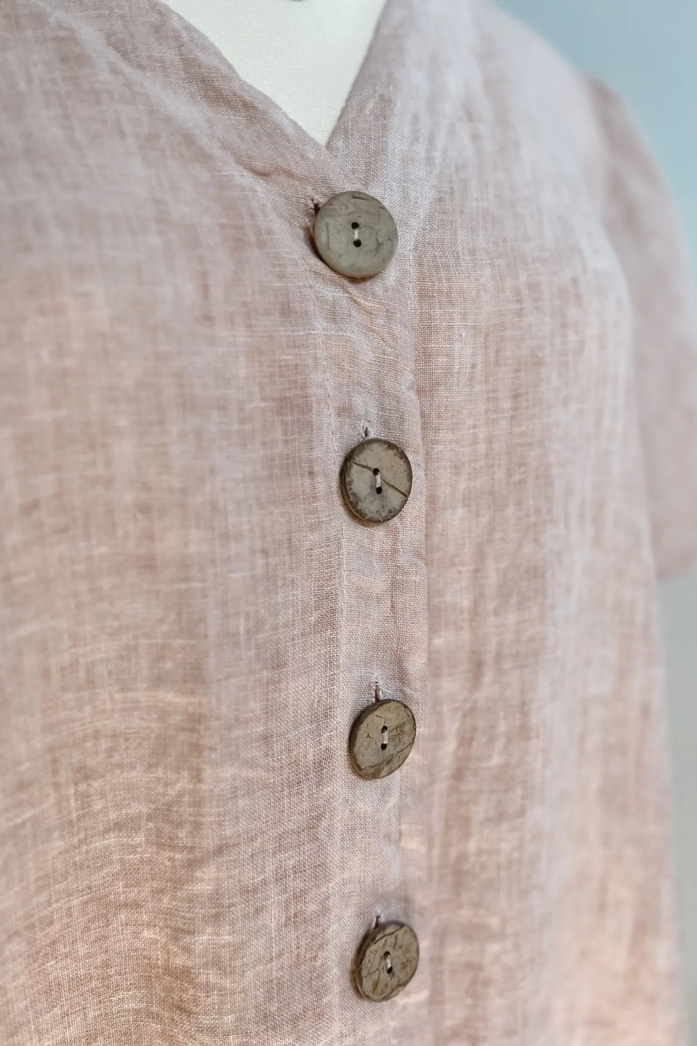 Feminine Pink Linen Shift Dress | Italian Linen