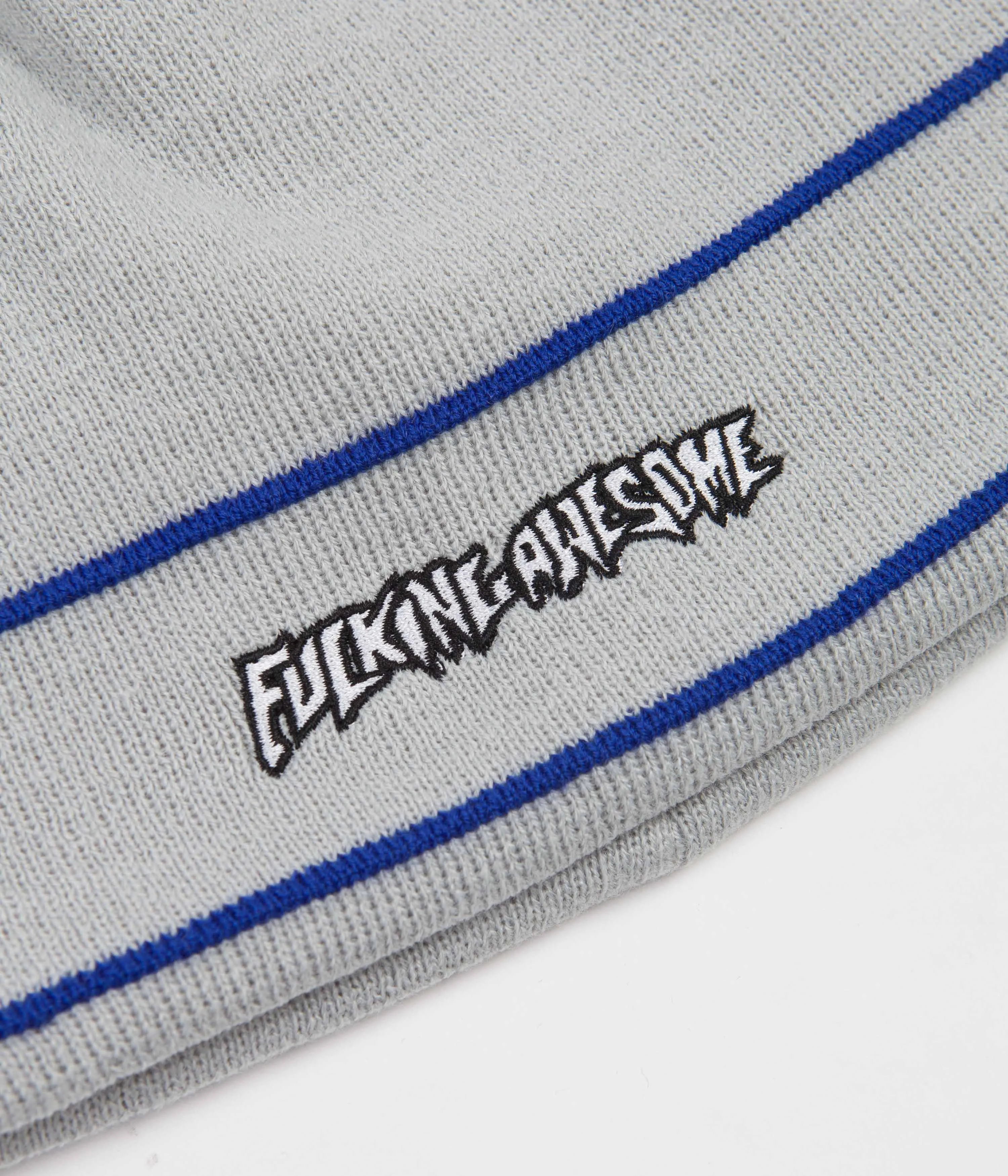 Fucking Awesome Little Stamp Stripe Beanie - Grey / Blue