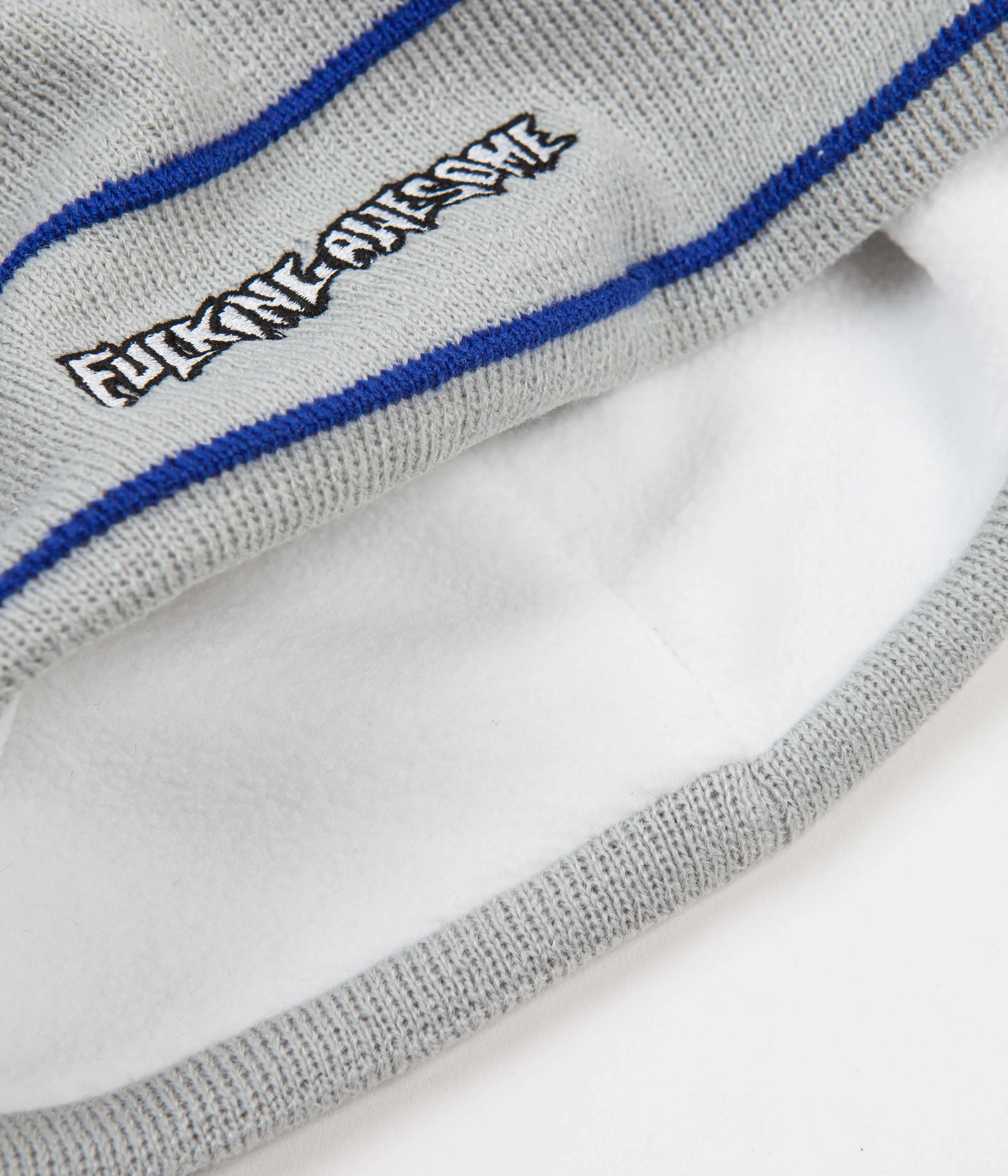 Fucking Awesome Little Stamp Stripe Beanie - Grey / Blue