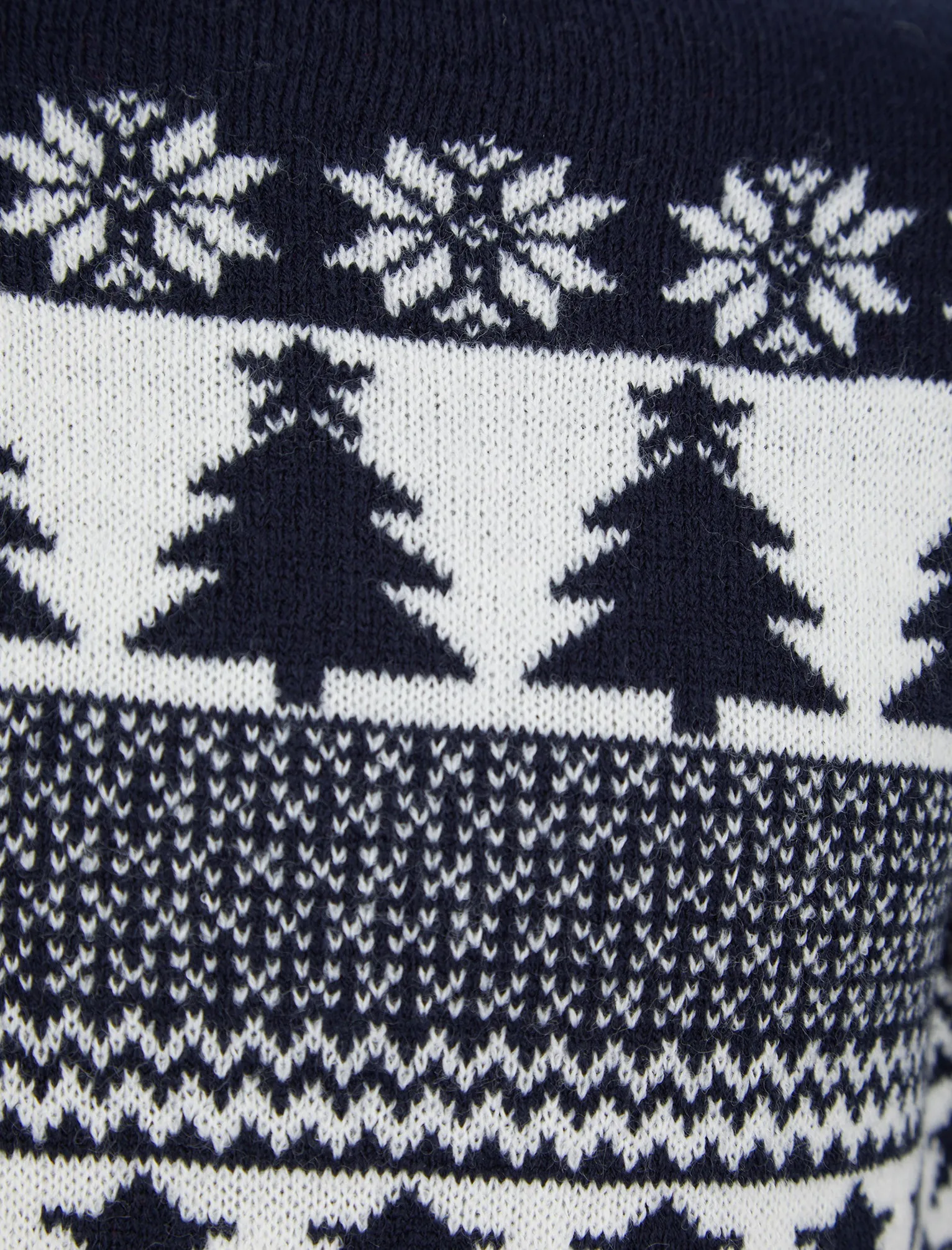 Girl's Star Tree Nordic Fairisle Novelty Christmas Jumper in Ink - Merry Christmas Kids (4-12yrs)