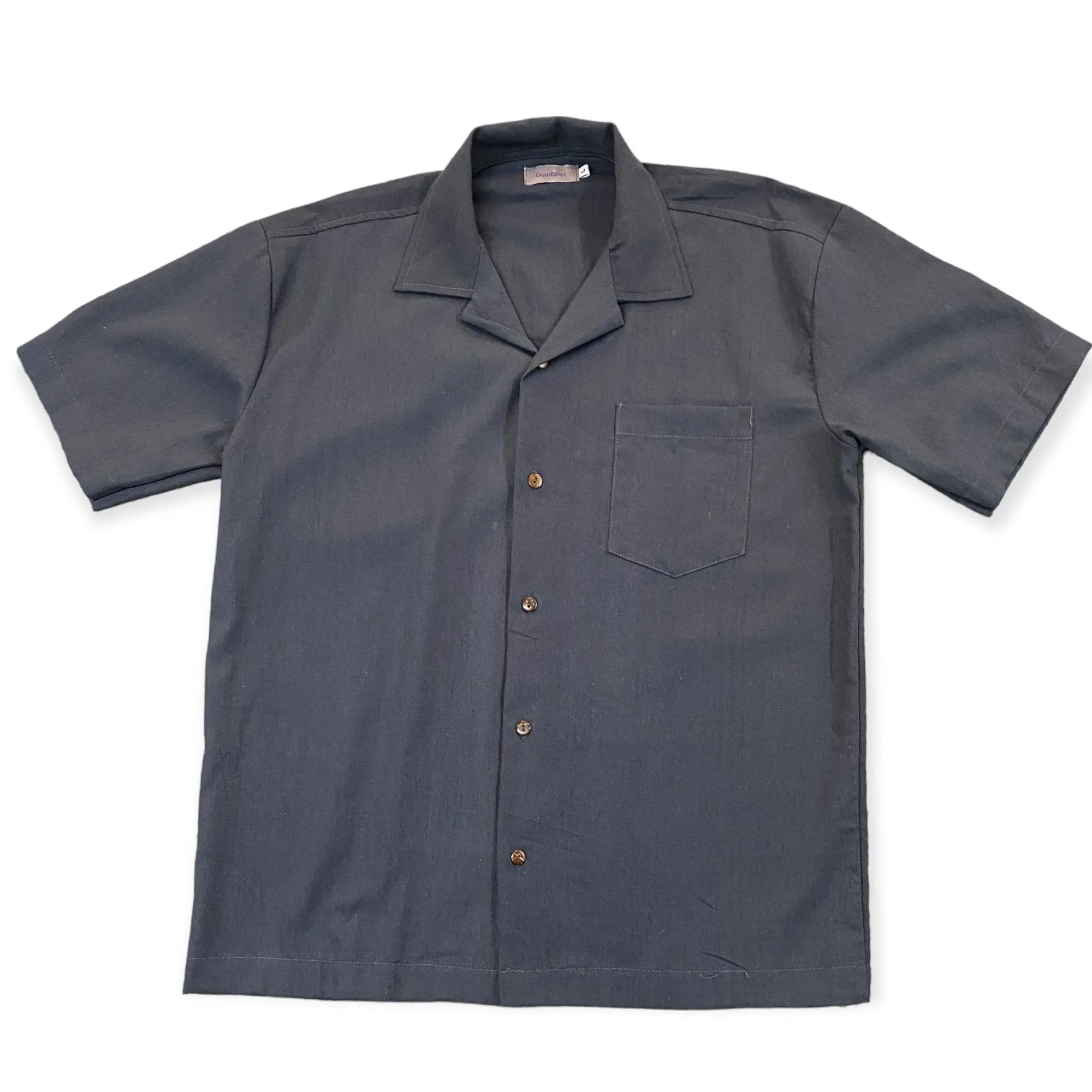 Good Shirt Short Sleeve Open Collar Shirt - Grey