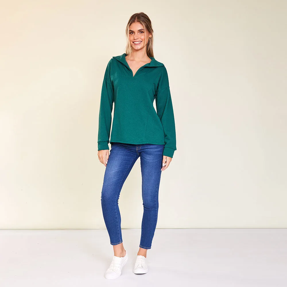 Hailey Jumper ( Beige & Green)