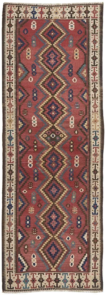 Hand Knotted Persian Kilim Azarbayjan 338X111CM