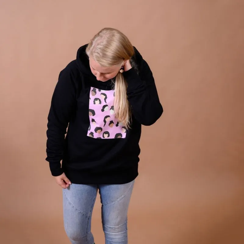 Hoodie Pink Heroines Black