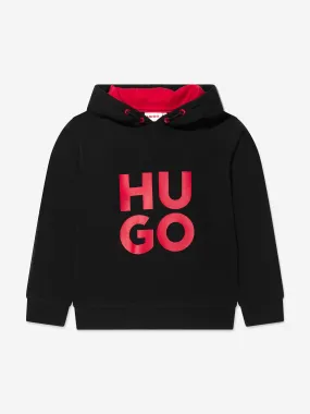 Hugo Boys Logo Hoodie in Black