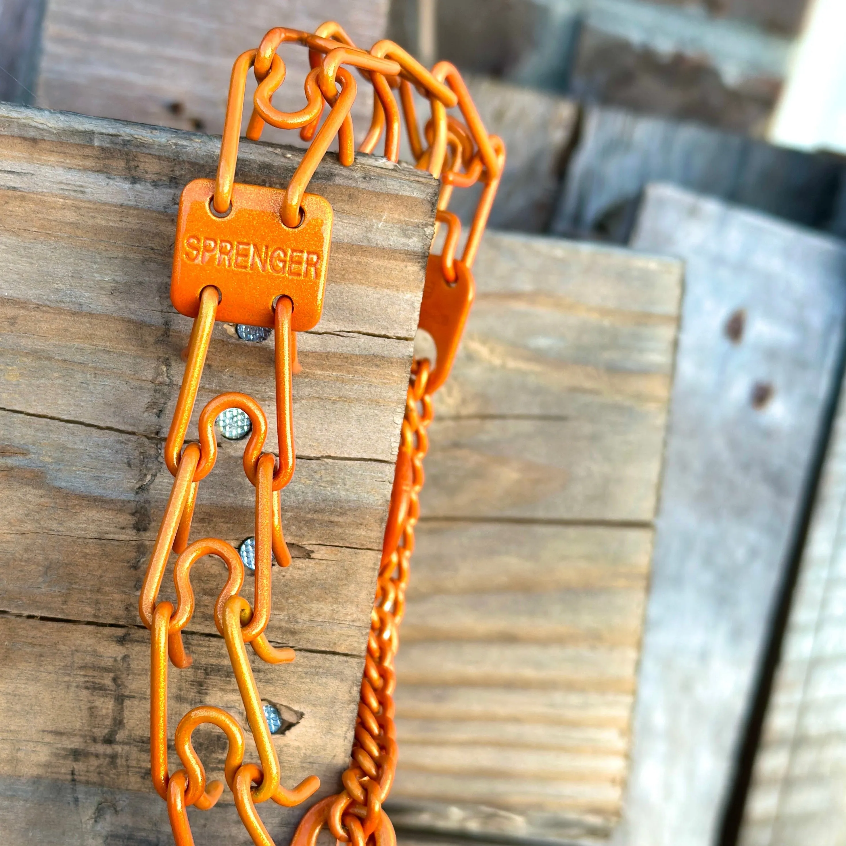 Illusion Orange Custom Powder Coated Herm Sprenger Prong Collar for Dogs