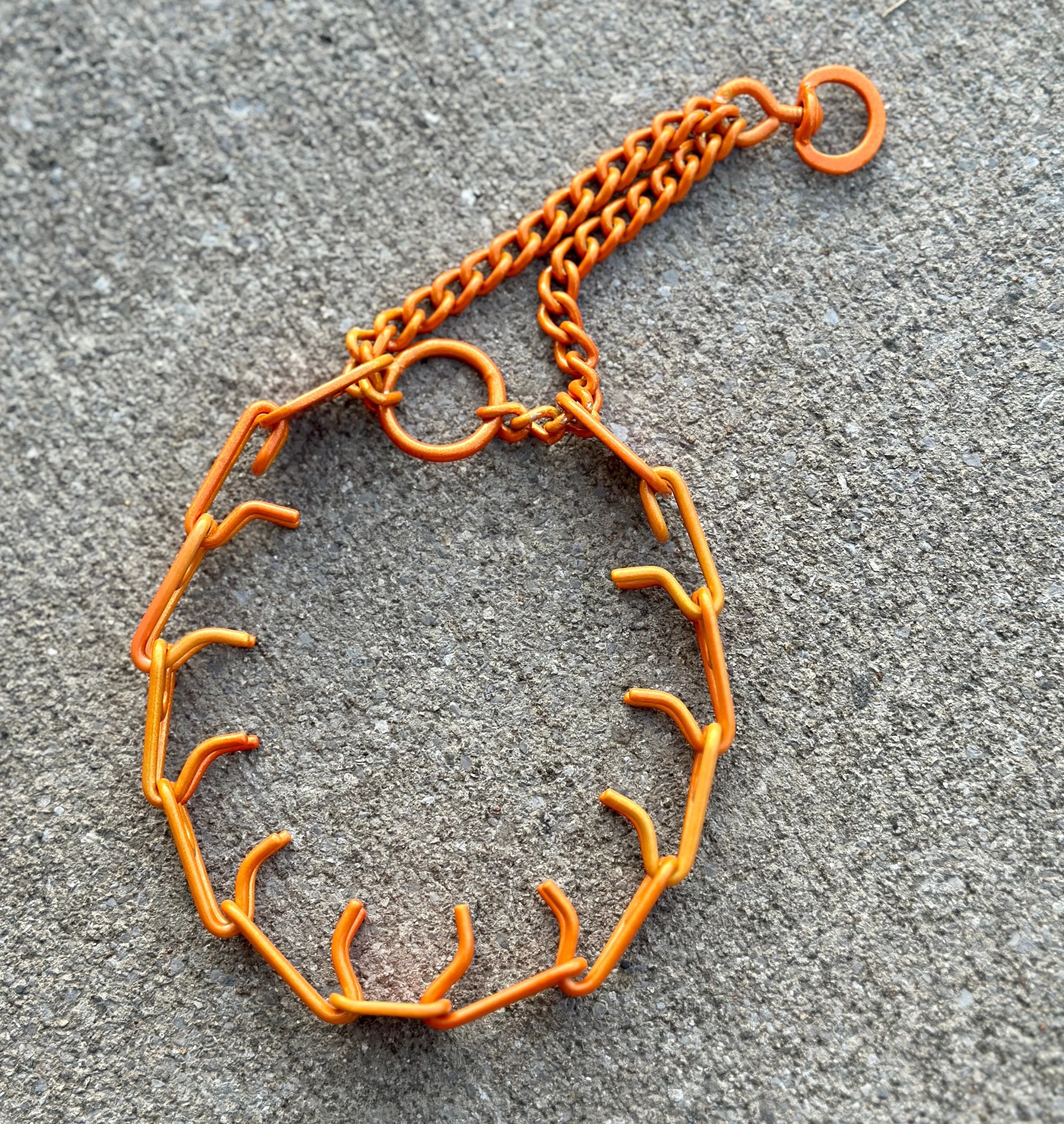 Illusion Orange Custom Powder Coated Herm Sprenger Prong Collar for Dogs