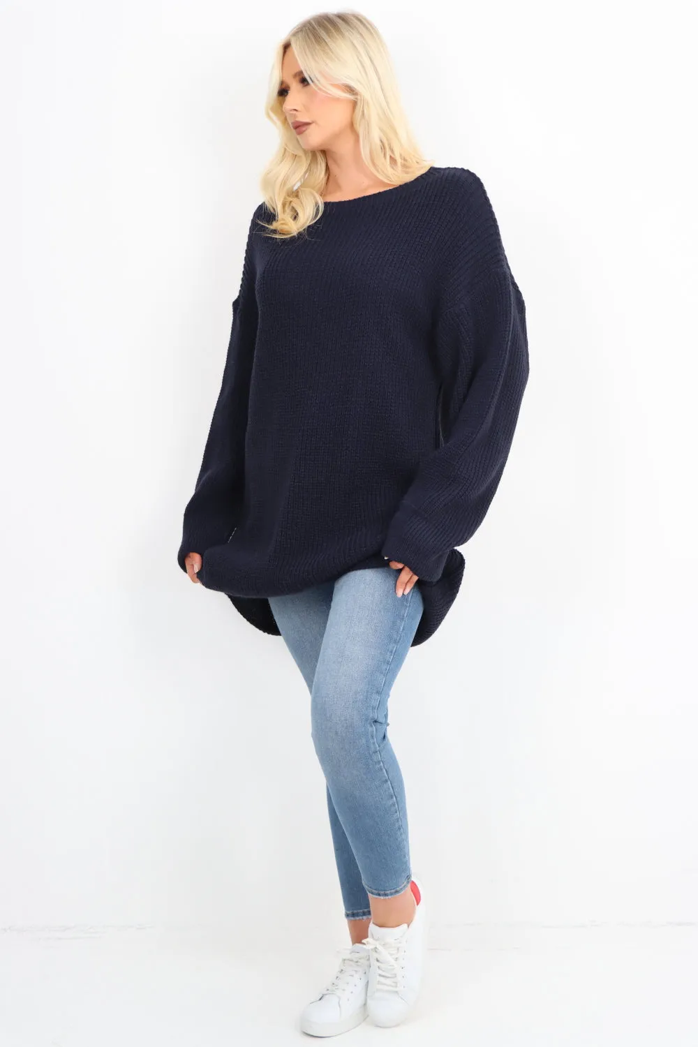 Italian Chunky Knit Long-sleeved Tunic Jumper