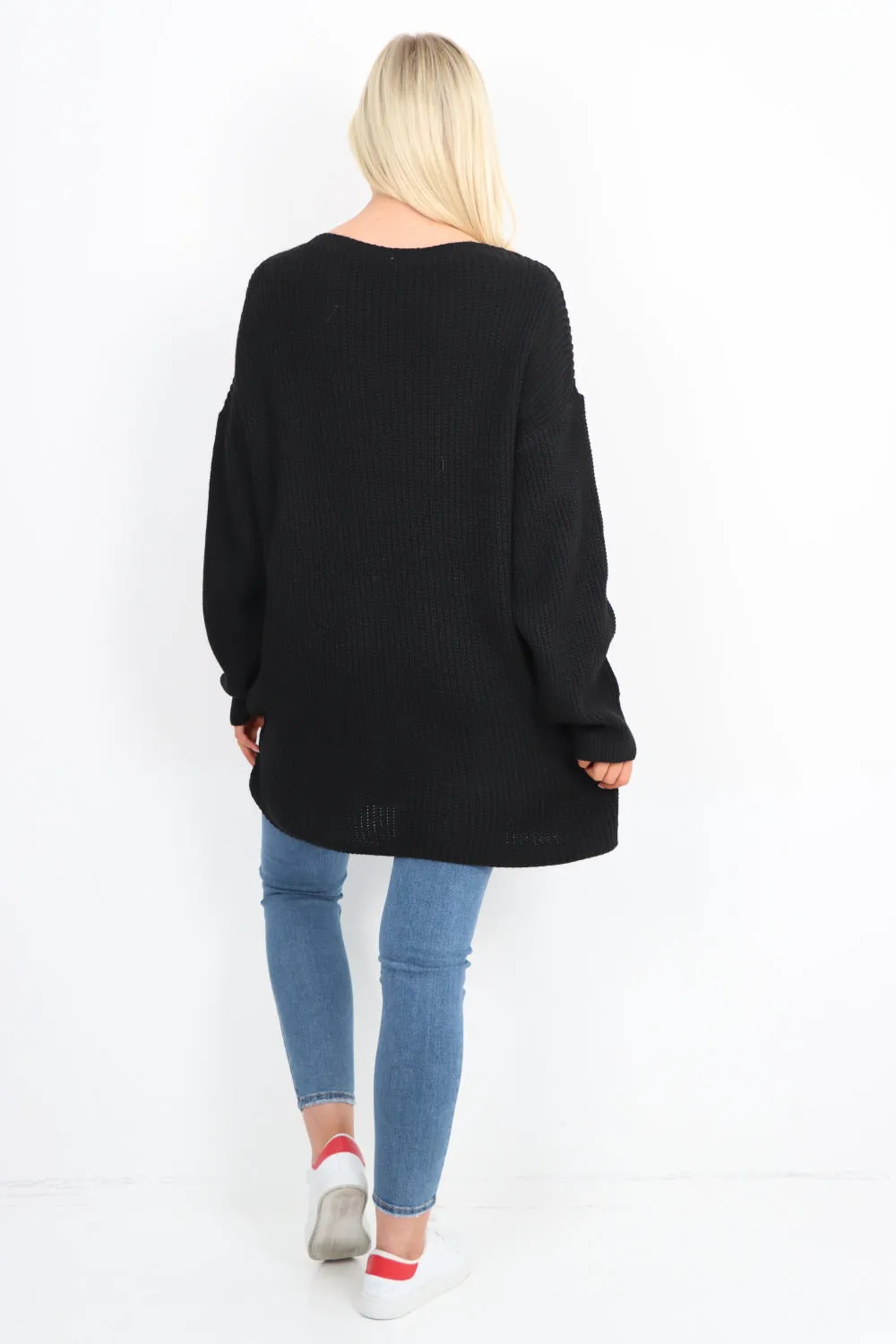 Italian Chunky Knit Long-sleeved Tunic Jumper