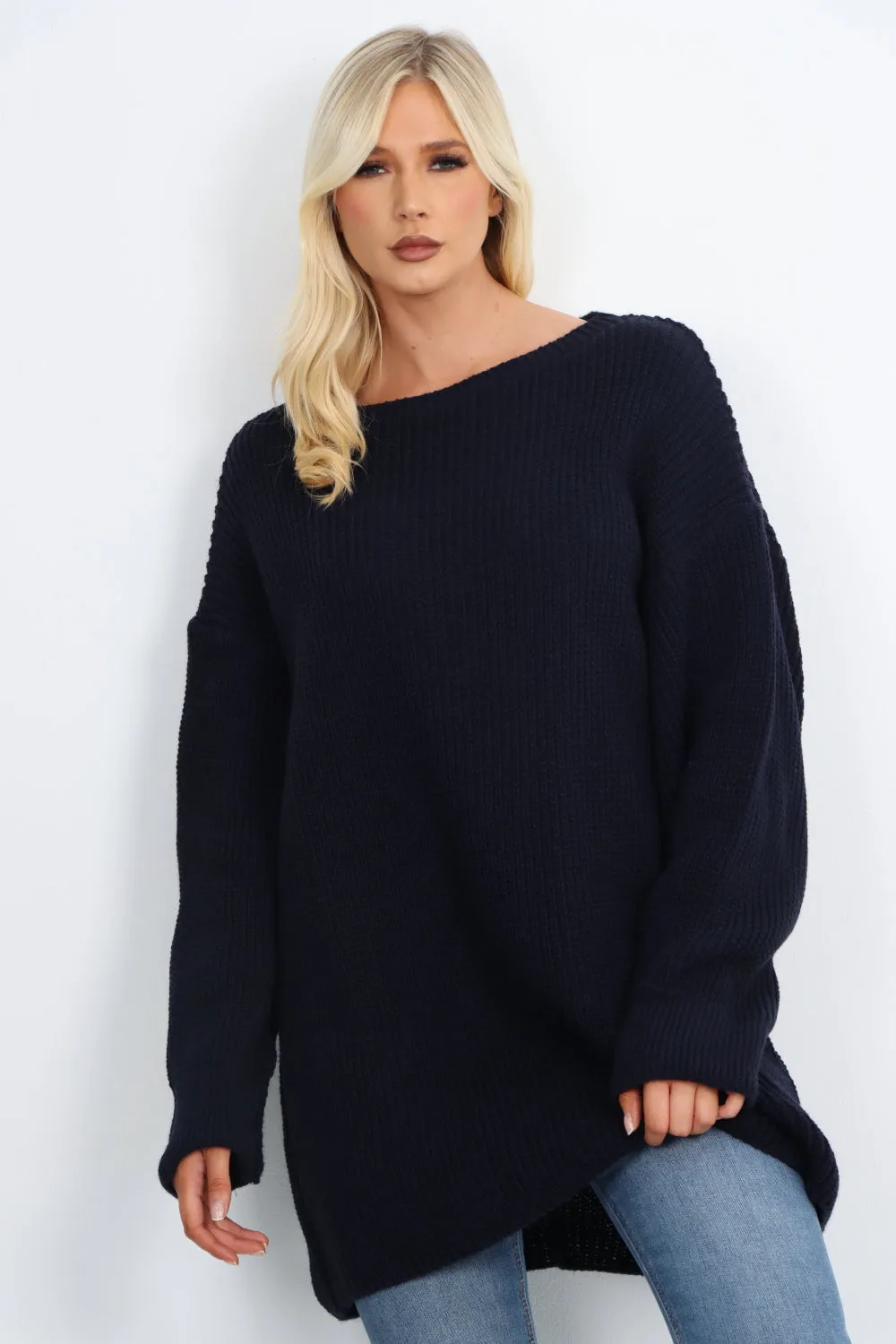 Italian Chunky Knit Long-sleeved Tunic Jumper