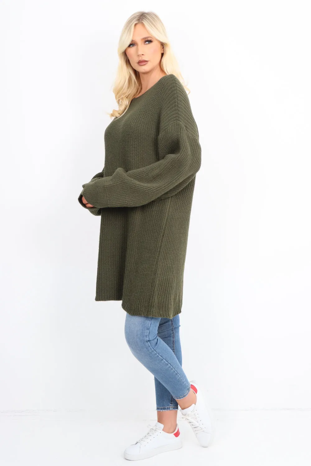 Italian Chunky Knit Long-sleeved Tunic Jumper