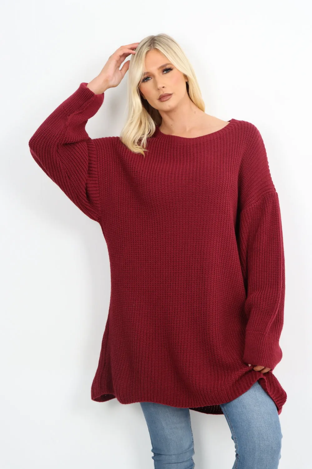 Italian Chunky Knit Long-sleeved Tunic Jumper