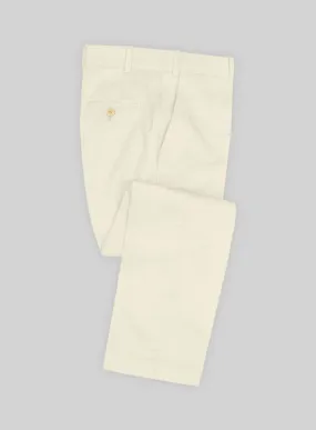 Italian Ivory Cotton Stretch Pants