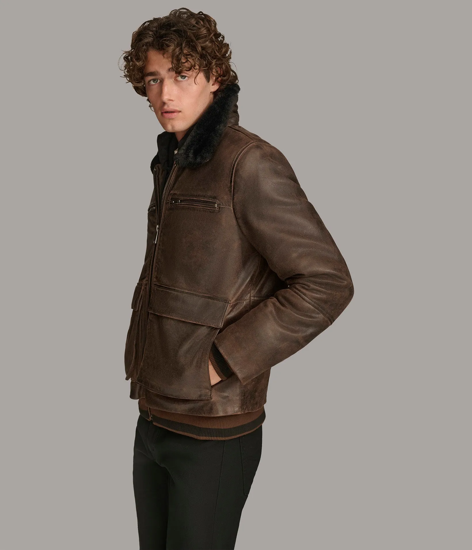 Julian Faux Shearling Aviator