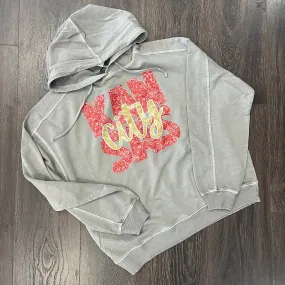 Kansas City Faux Sequin Hoodie - Sleet