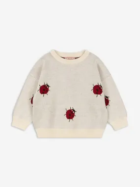 Konges Sløjd Girls Lapis Ladybug Knit Jumper in Ivory