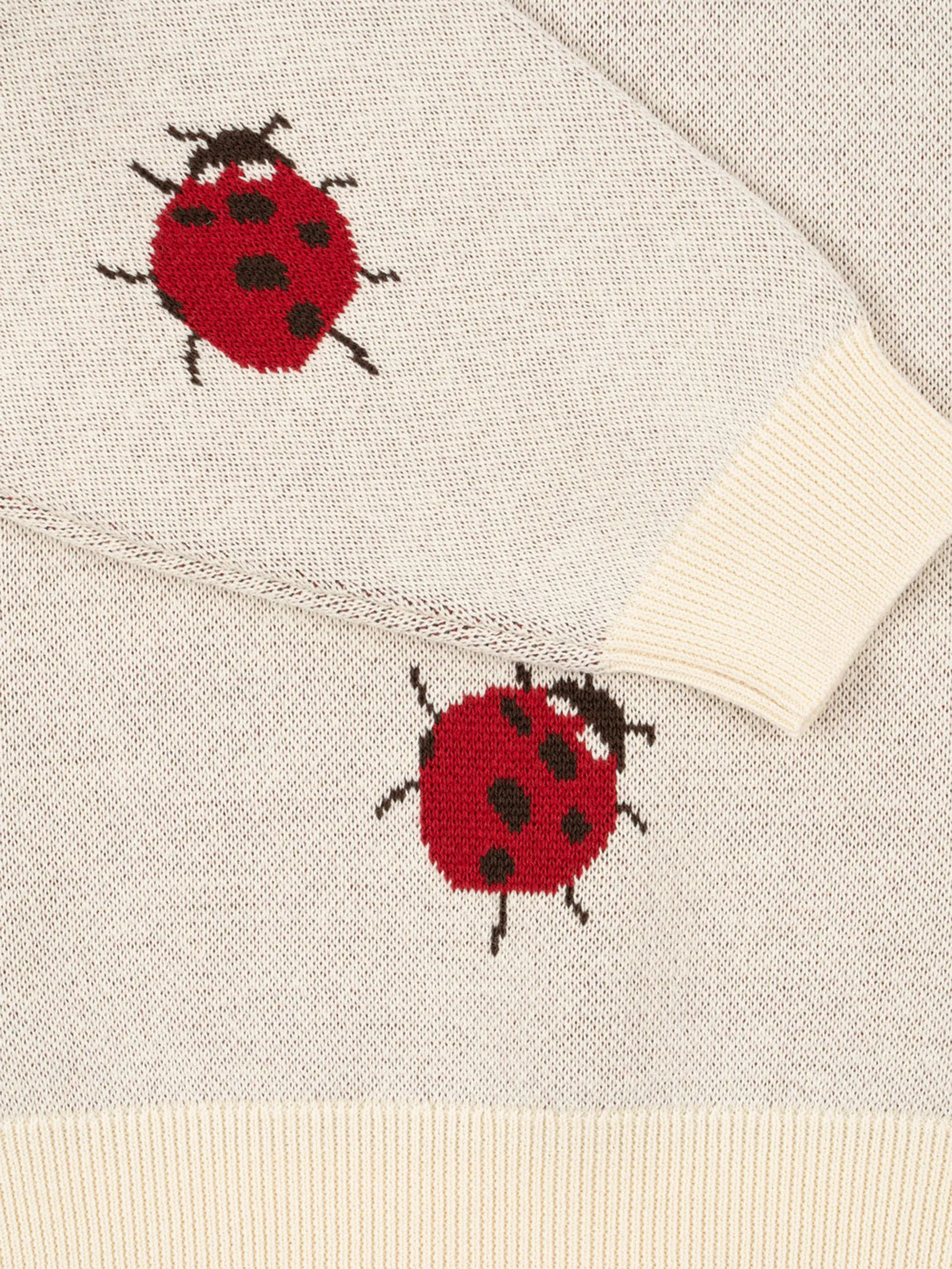 Konges Sløjd Girls Lapis Ladybug Knit Jumper in Ivory