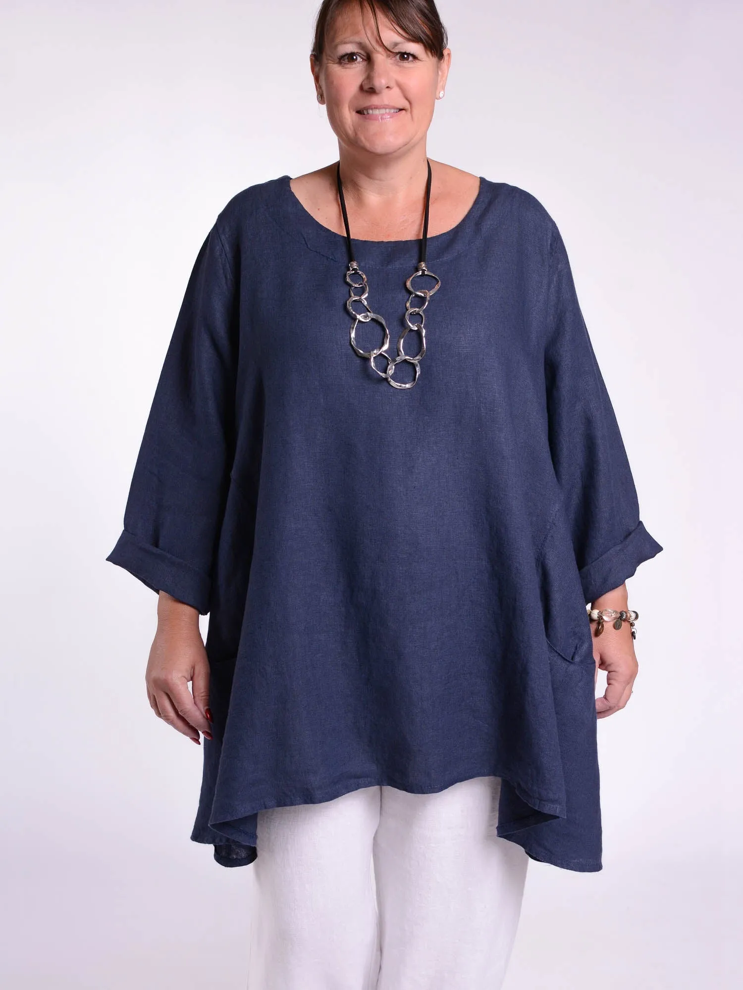 Lagenlook Heavy Linen Quirky Tunic - 9415