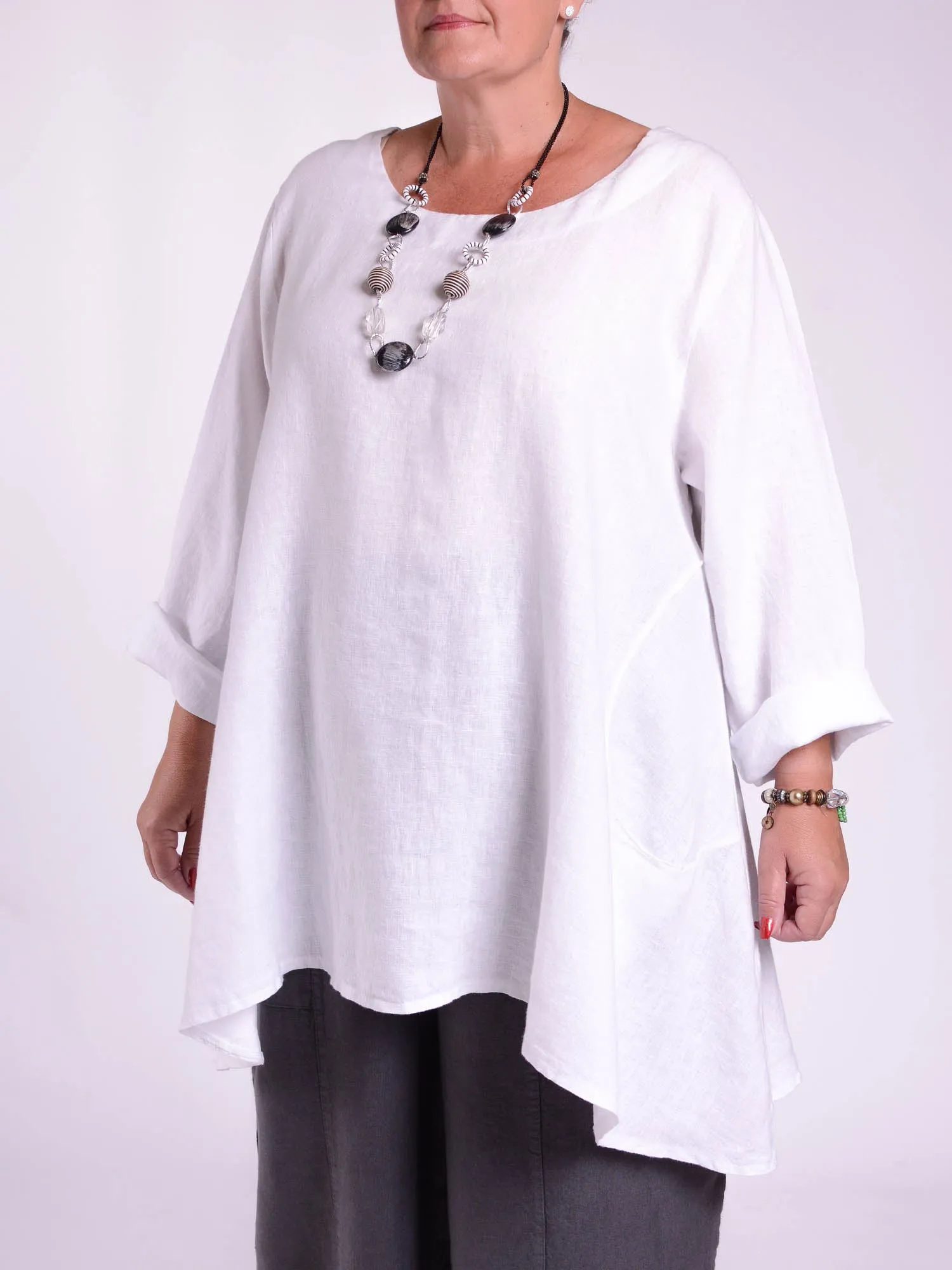 Lagenlook Heavy Linen Quirky Tunic - 9415