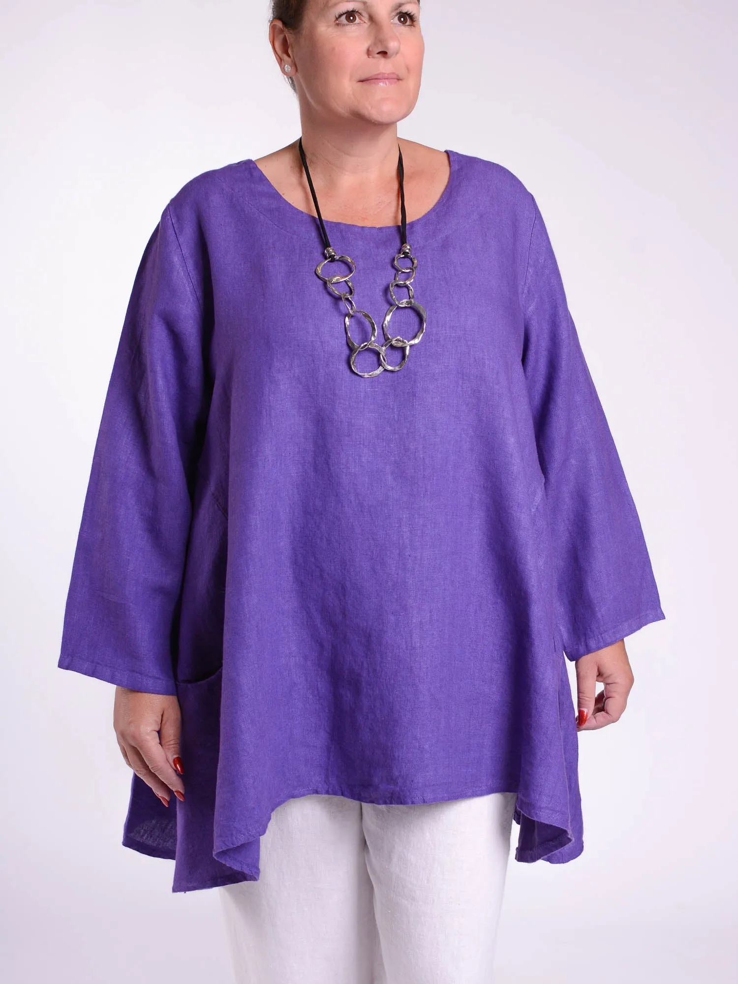 Lagenlook Heavy Linen Quirky Tunic - 9415