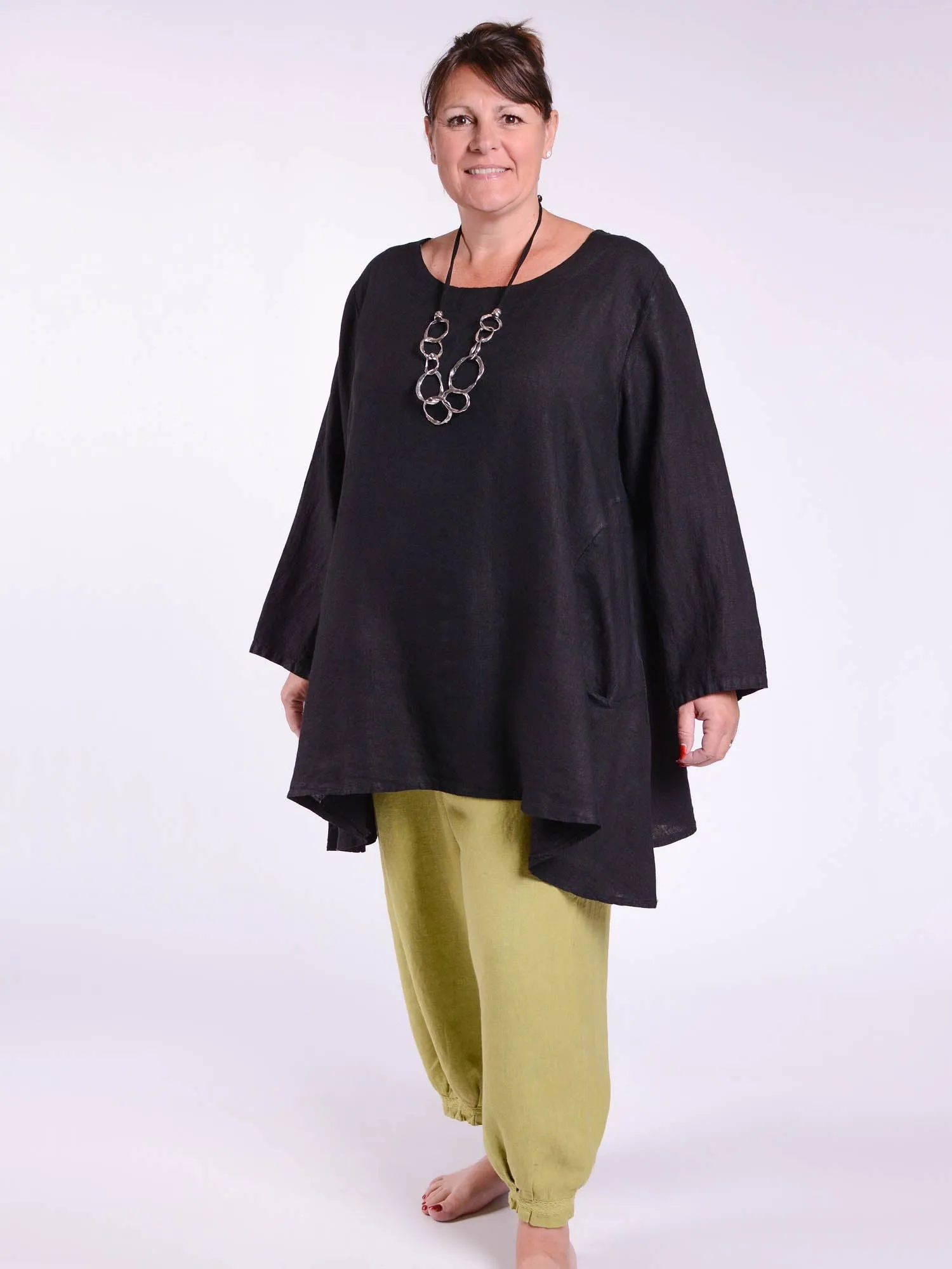 Lagenlook Heavy Linen Quirky Tunic - 9415