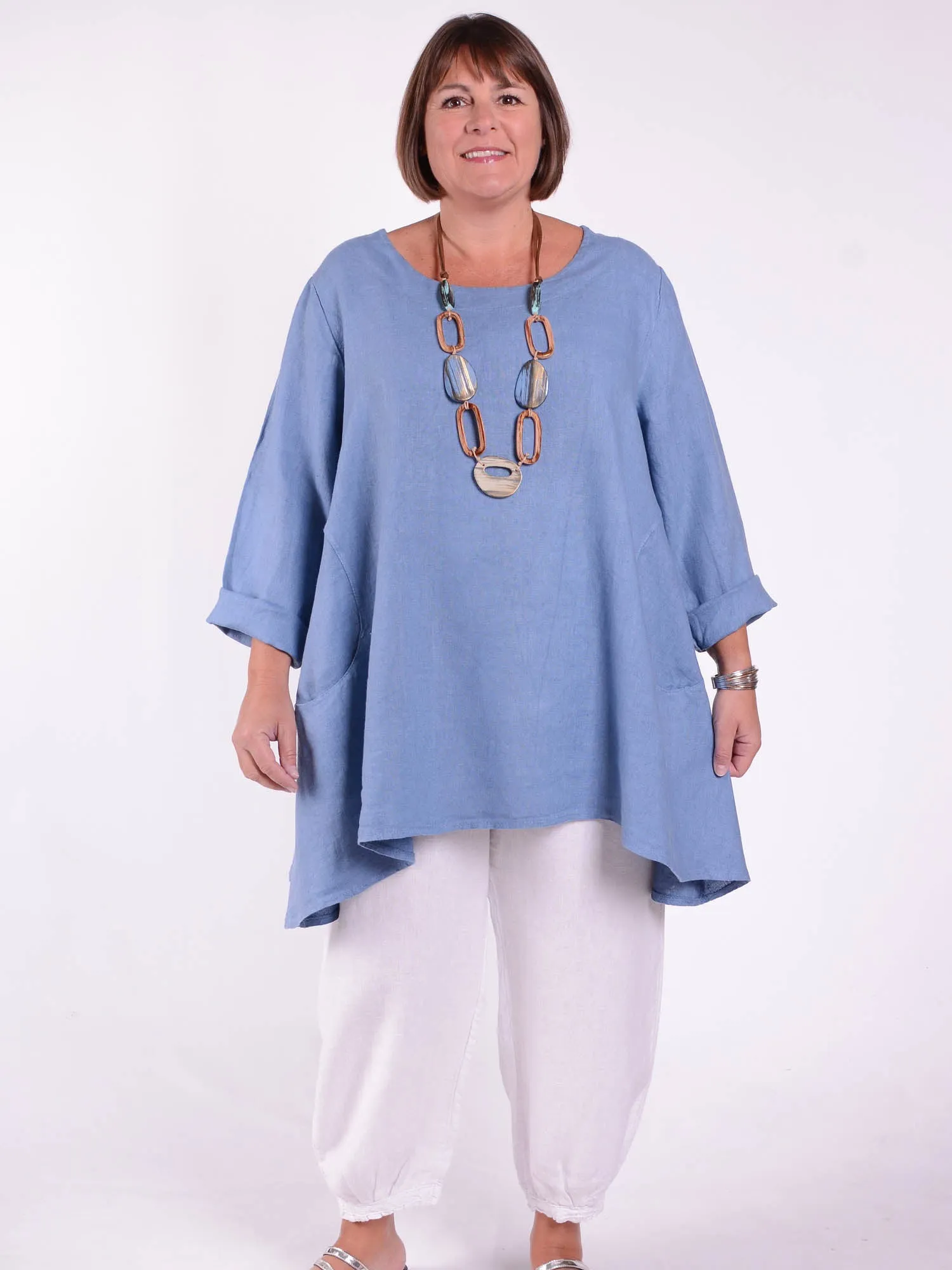 Lagenlook Heavy Linen Quirky Tunic - 9415