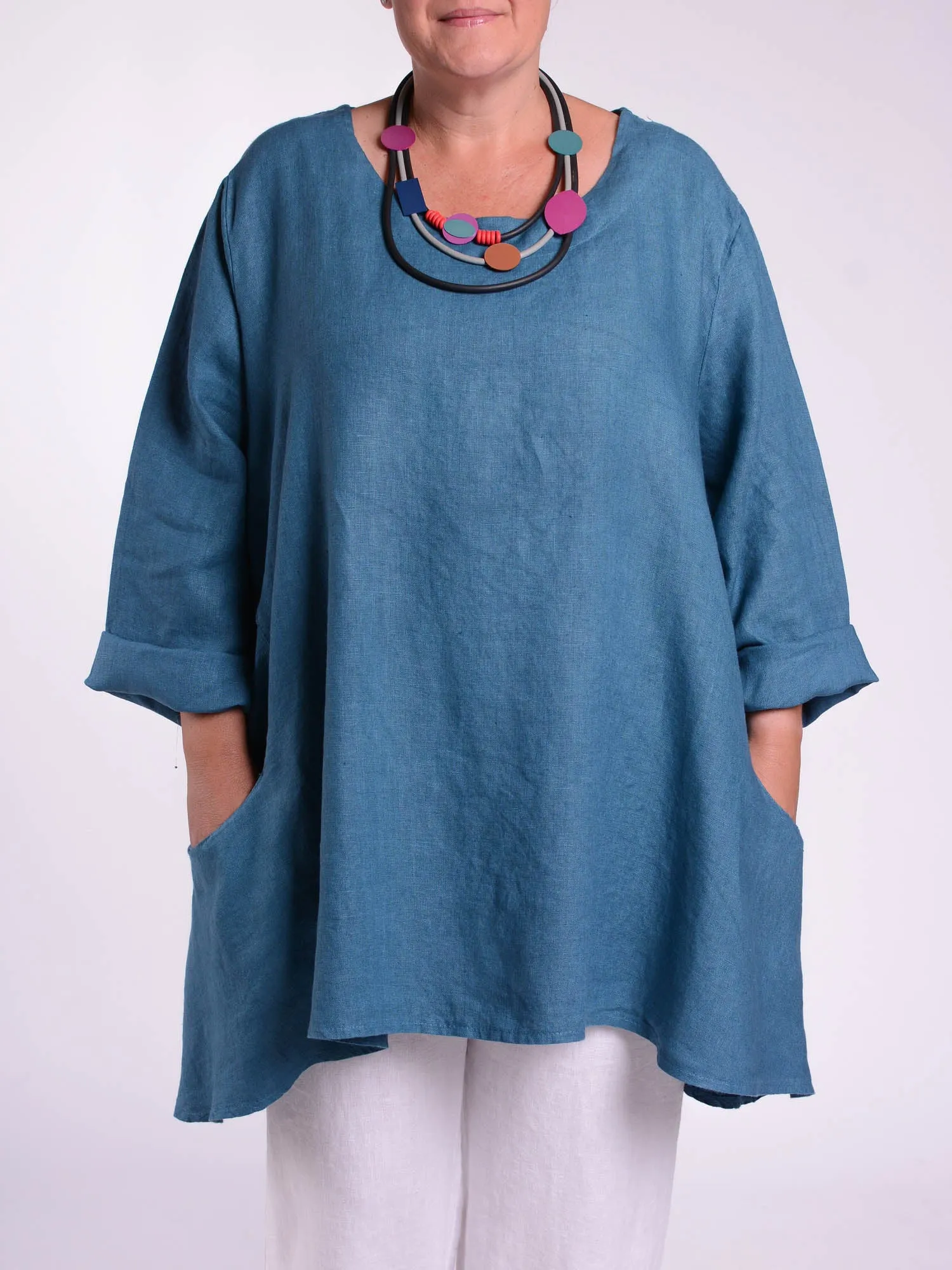 Lagenlook Heavy Linen Quirky Tunic - 9415