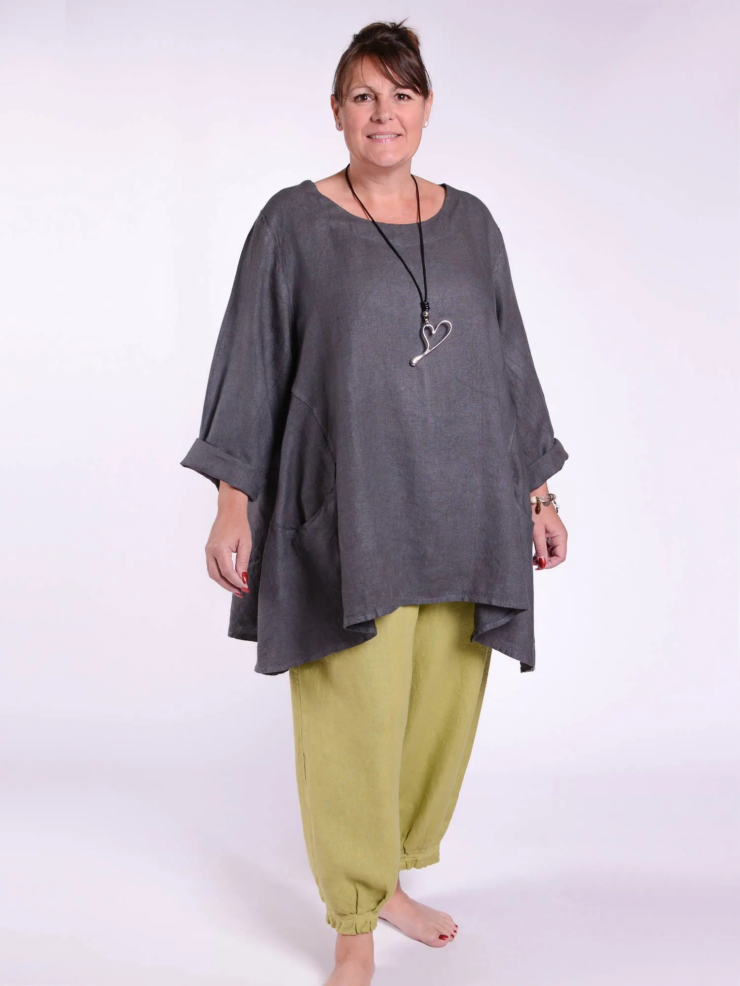 Lagenlook Heavy Linen Quirky Tunic - 9415