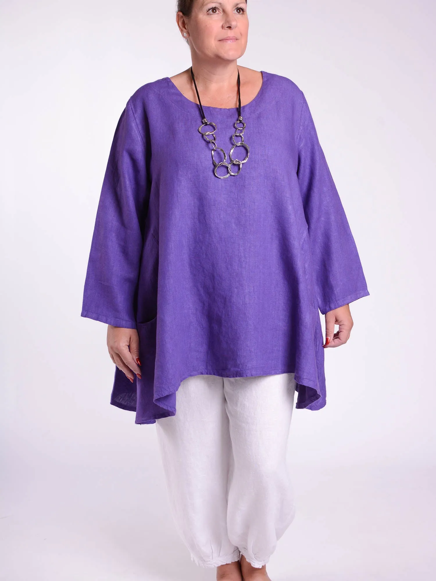 Lagenlook Heavy Linen Quirky Tunic - 9415