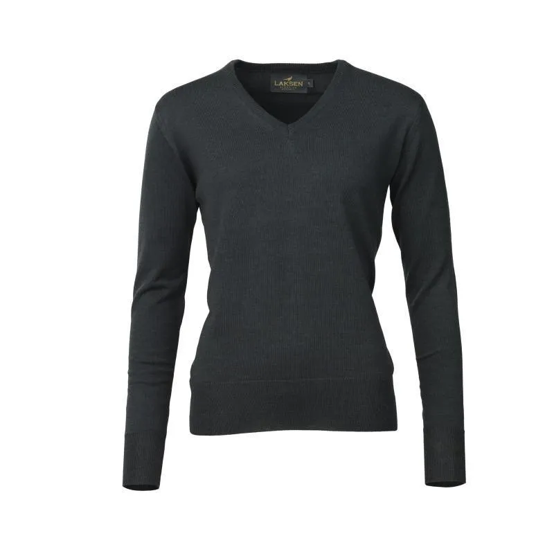 Laksen Essex V-Neck Merino Ladies Jumper - Pine